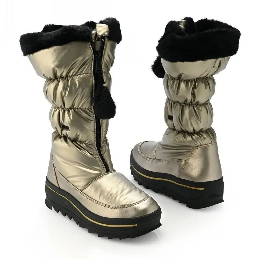 Pajar Canada Women's "Toboggan" 2.0 Tall Zip Front Boots - Gold Stellare